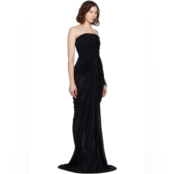 RICK OWENS Black Concordians Bustier Unstable Maxi Dress US size 4 - Picture 2 of 6